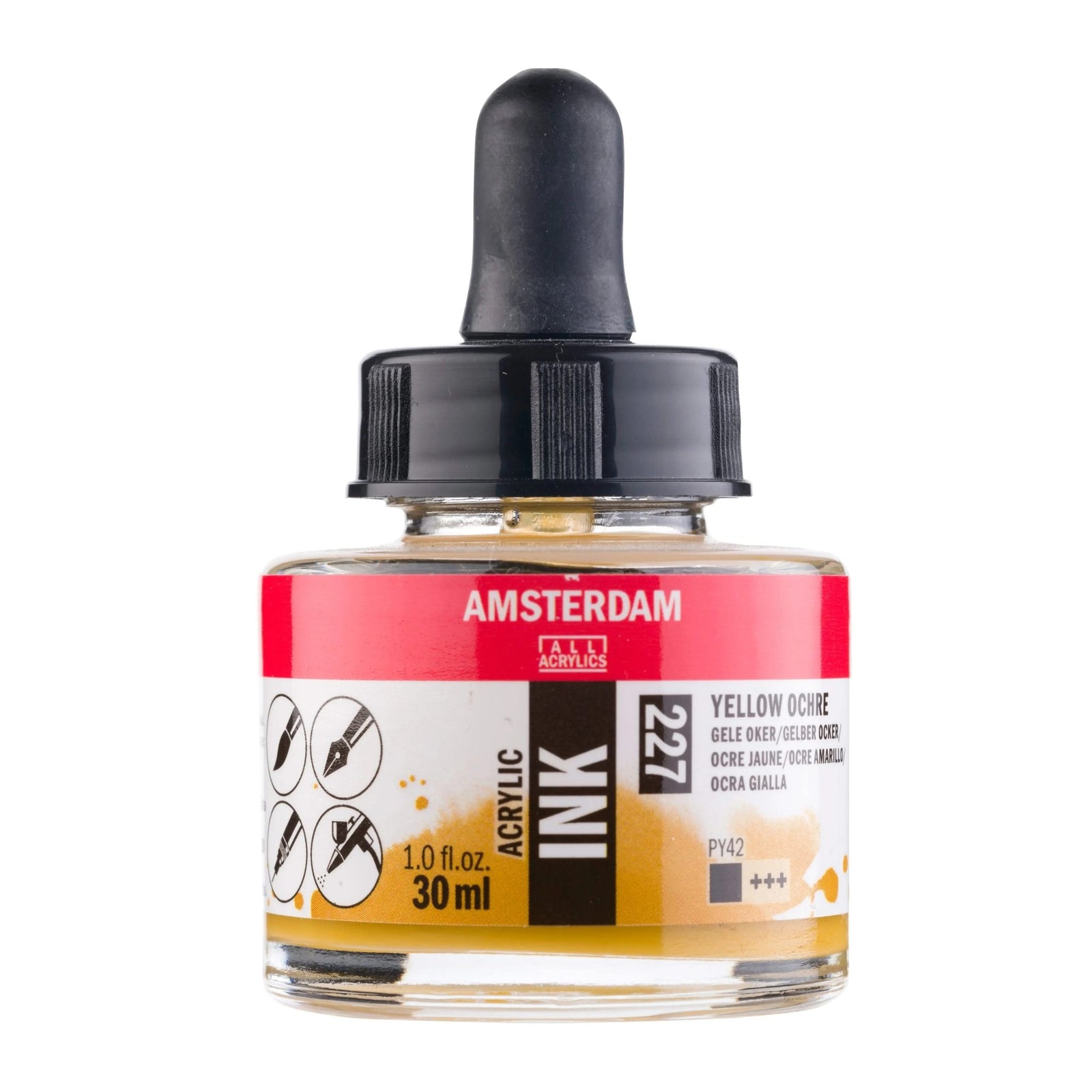Amsterdam Acrylic Tinte Flasche 30 ml Gelber Ocker 227 - Kidis Art
