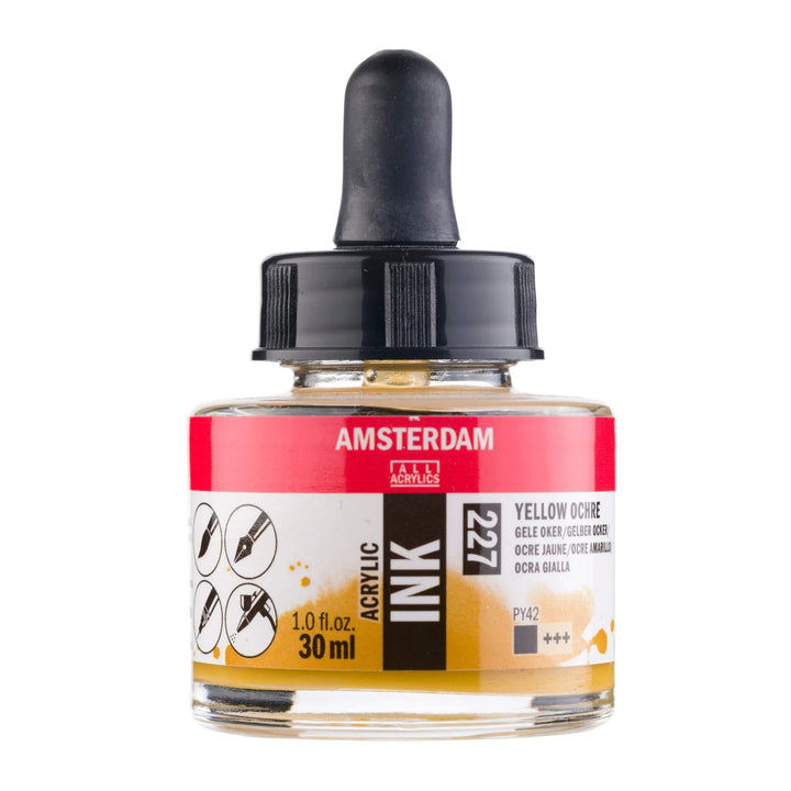 Amsterdam Acrylic Tinte Flasche 30 ml Gelber Ocker 227 - Kidis Art