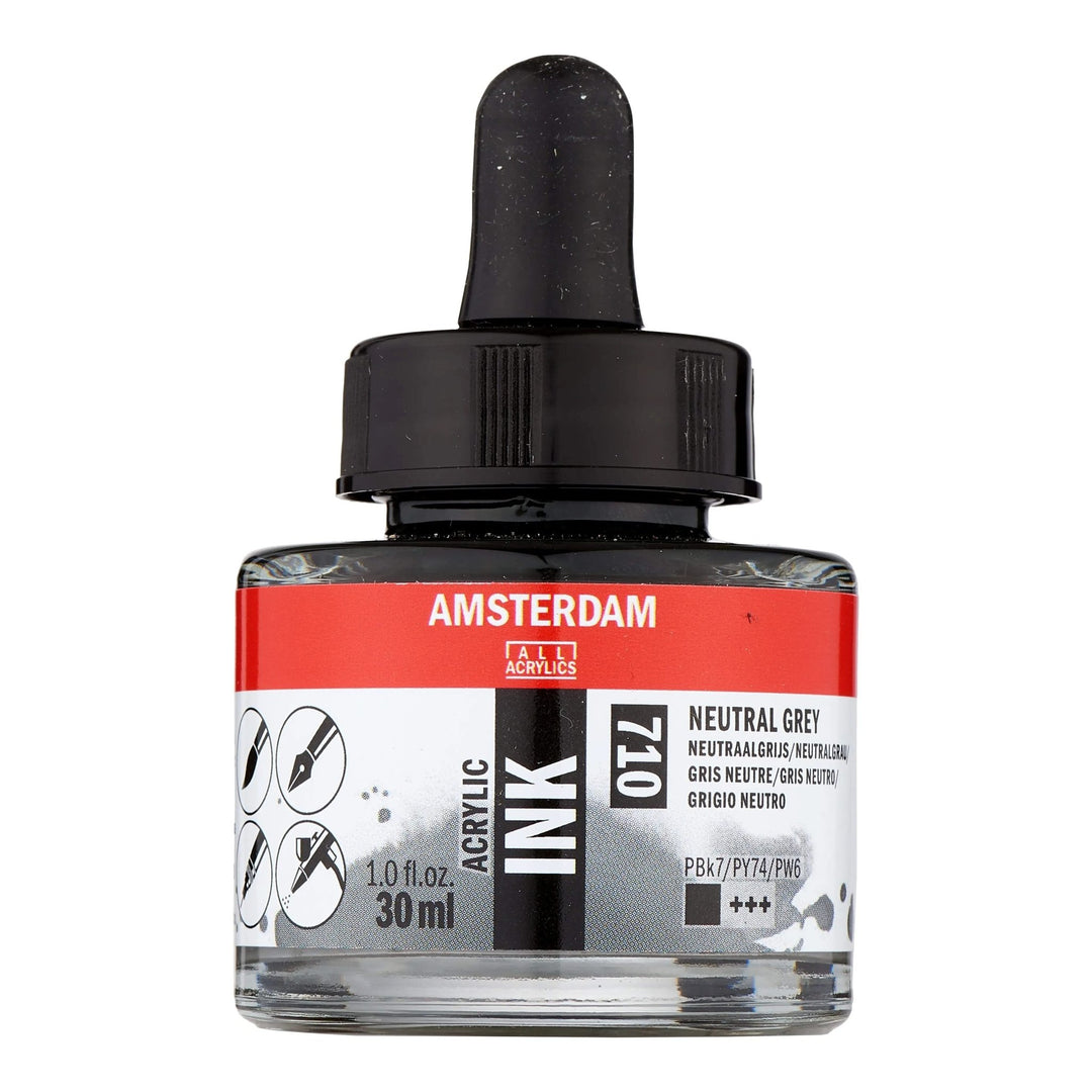 Amsterdam Acrylic Tinte Flasche 30 ml Neutralgrau 710 - Kidis Art