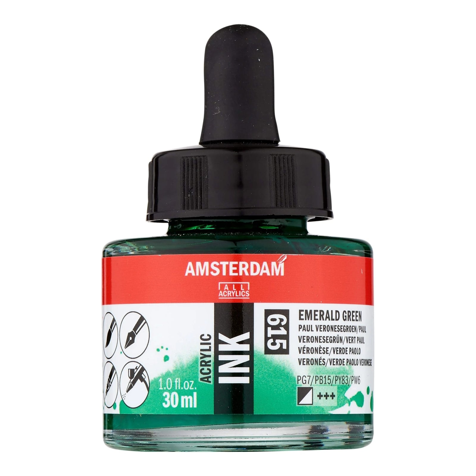 Amsterdam Acrylic Tinte Flasche 30 ml Paul Veronesegrün 615 - Kidis Art
