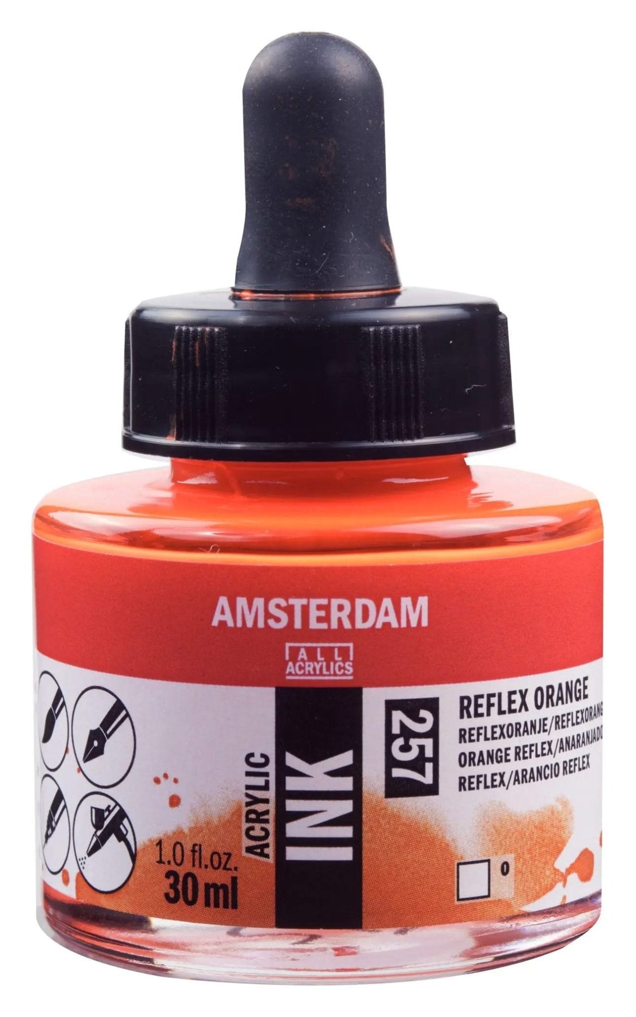 Amsterdam Acrylic Tinte Flasche 30 ml Reflexorange 257 - Kidis Art