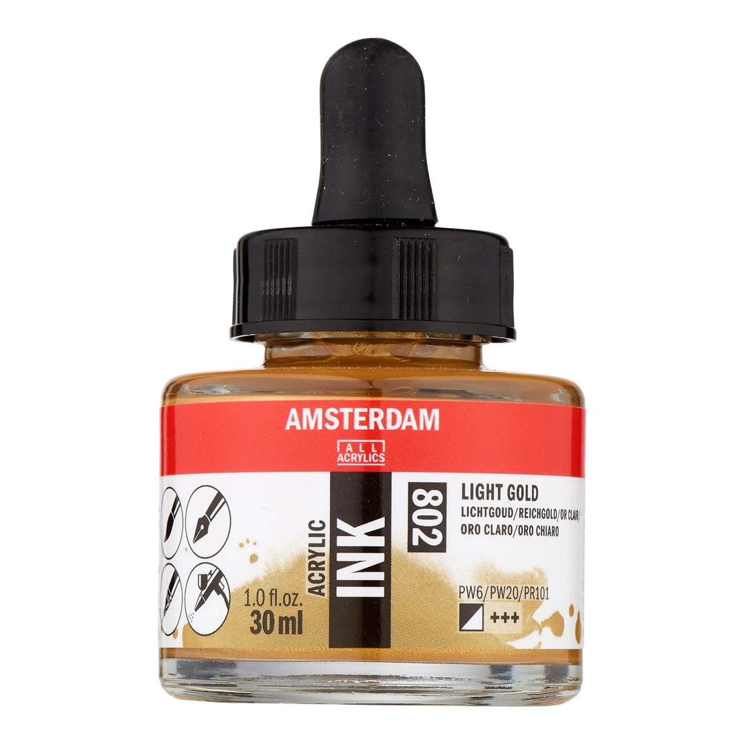 Amsterdam Acrylic Tinte Flasche 30 ml Reichgold 802 - Kidis Art