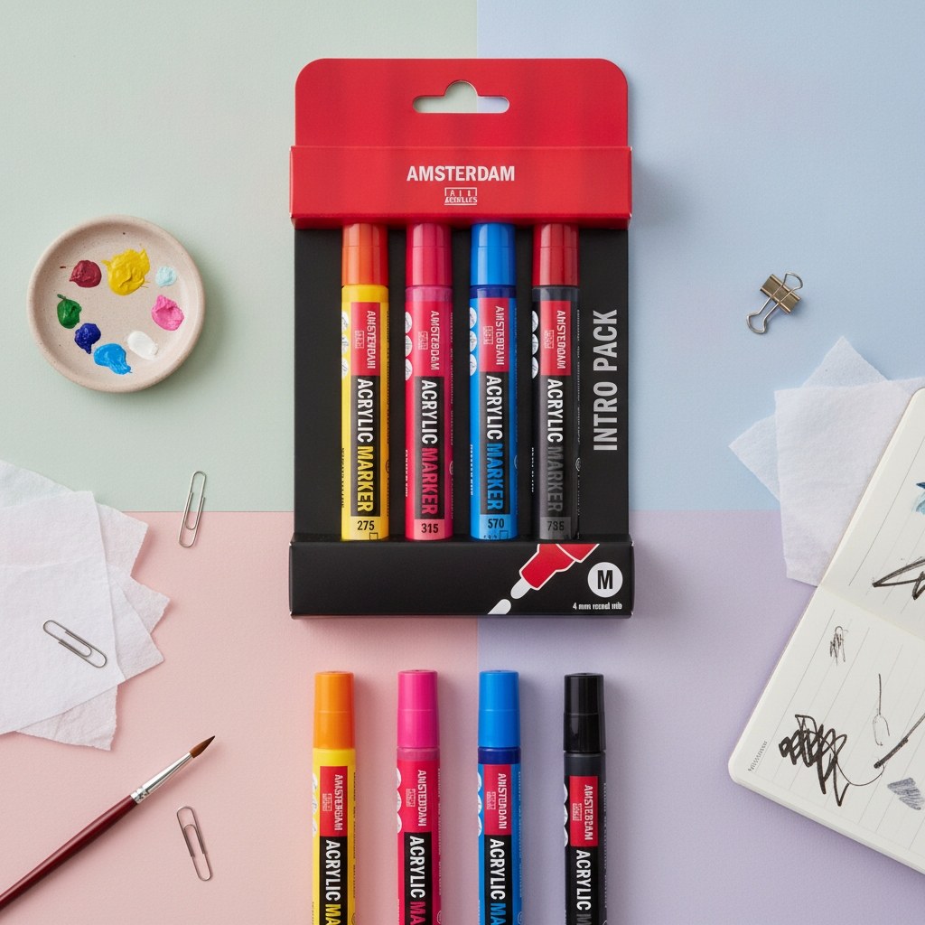 Amsterdam Acrylmarker Einsteigerset | 4 Farben - Kidis Art