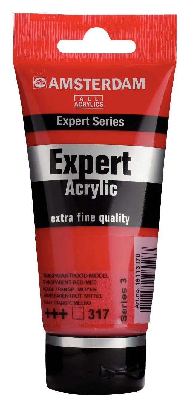 Amsterdam Expert Series Acrylfarbe Tube 75 ml Transparentrot Mittel 317 - Kidis Art