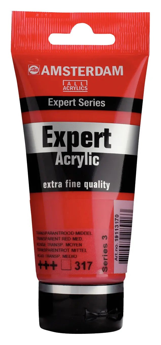 Amsterdam Expert Series Acrylfarbe Tube 75 ml Transparentrot Mittel 317 - Kidis Art