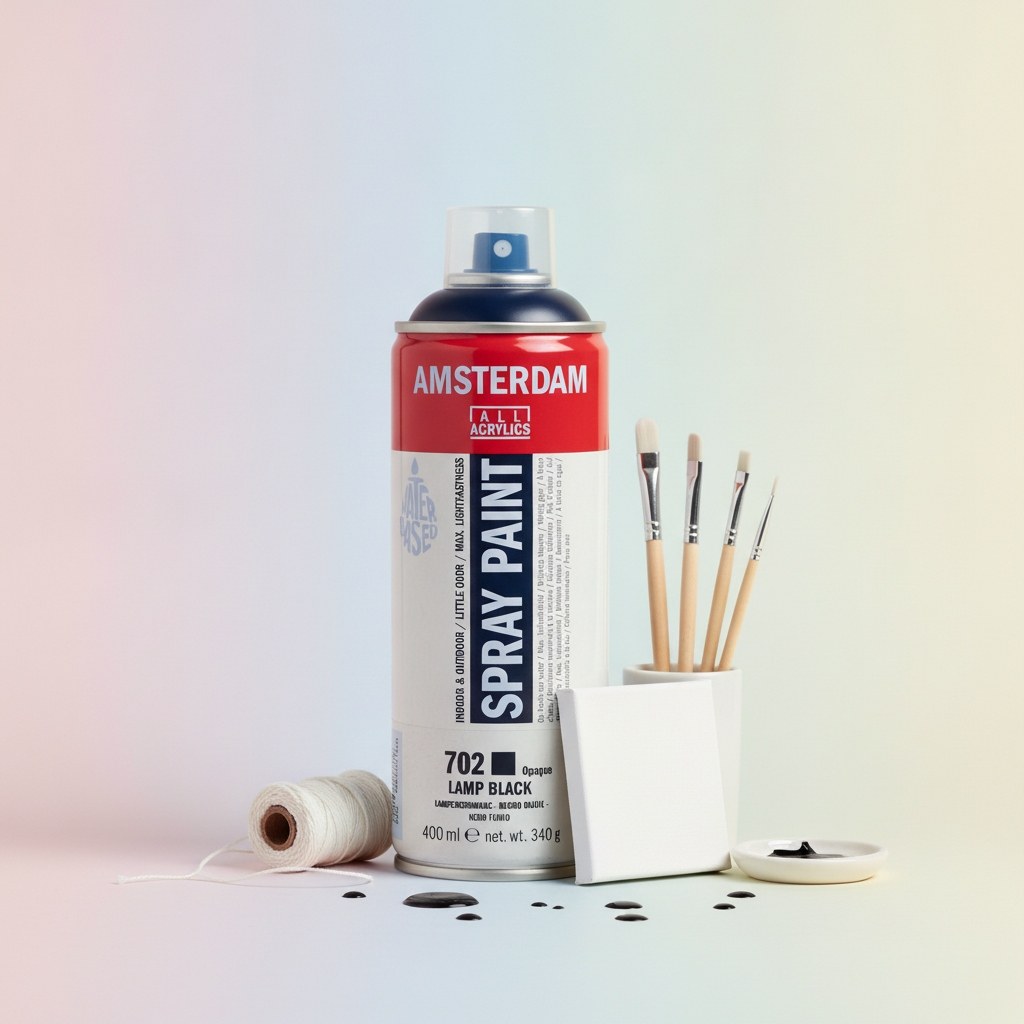 Amsterdam Sprühfarbe 400 ml Lampenschwarz 702 - Kidis Art