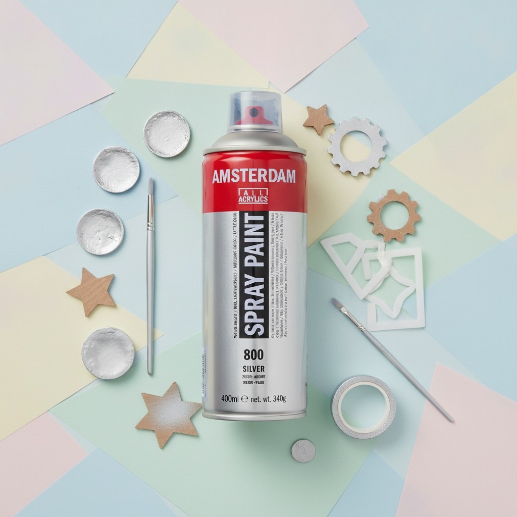 Amsterdam Sprühfarbe 400 ml Silber 800 - Kidis Art