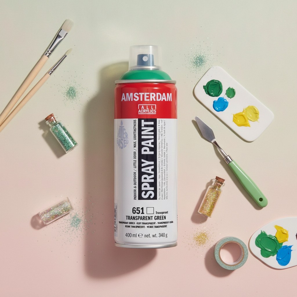 Amsterdam Sprühfarbe 400 ml Transparentgrün 651 - Kidis Art