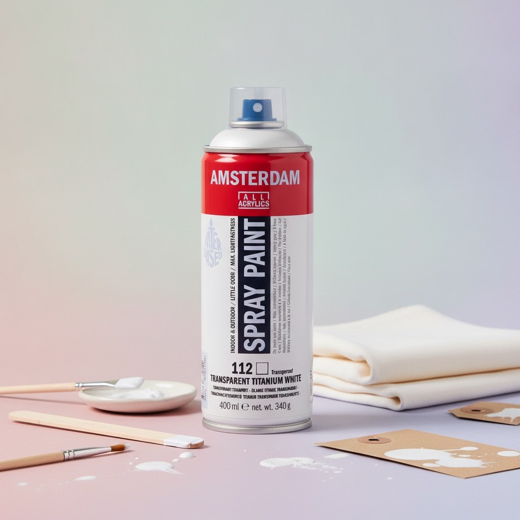 Amsterdam Sprühfarbe 400 ml Transparenttitanweiß 112 - Kidis Art