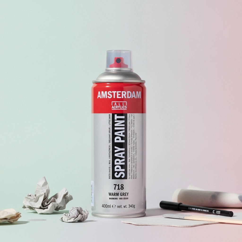 Amsterdam Sprühfarbe 400 ml Warmgrau 718 - Kidis Art