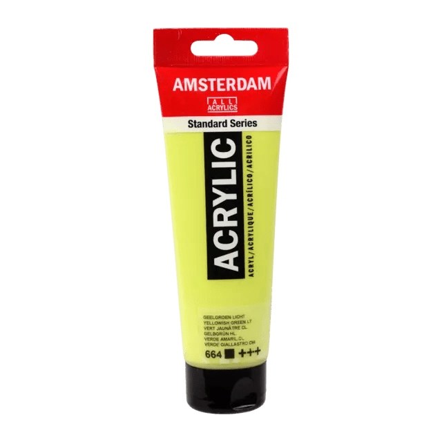 Amsterdam Standard Series Acrylfarbe Tube 120 ml Gelbgrün Hell 664 - Kidis Art