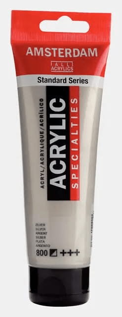 Amsterdam Standard Series Acrylfarbe Tube 120 ml Silber 800 - Kidis Art