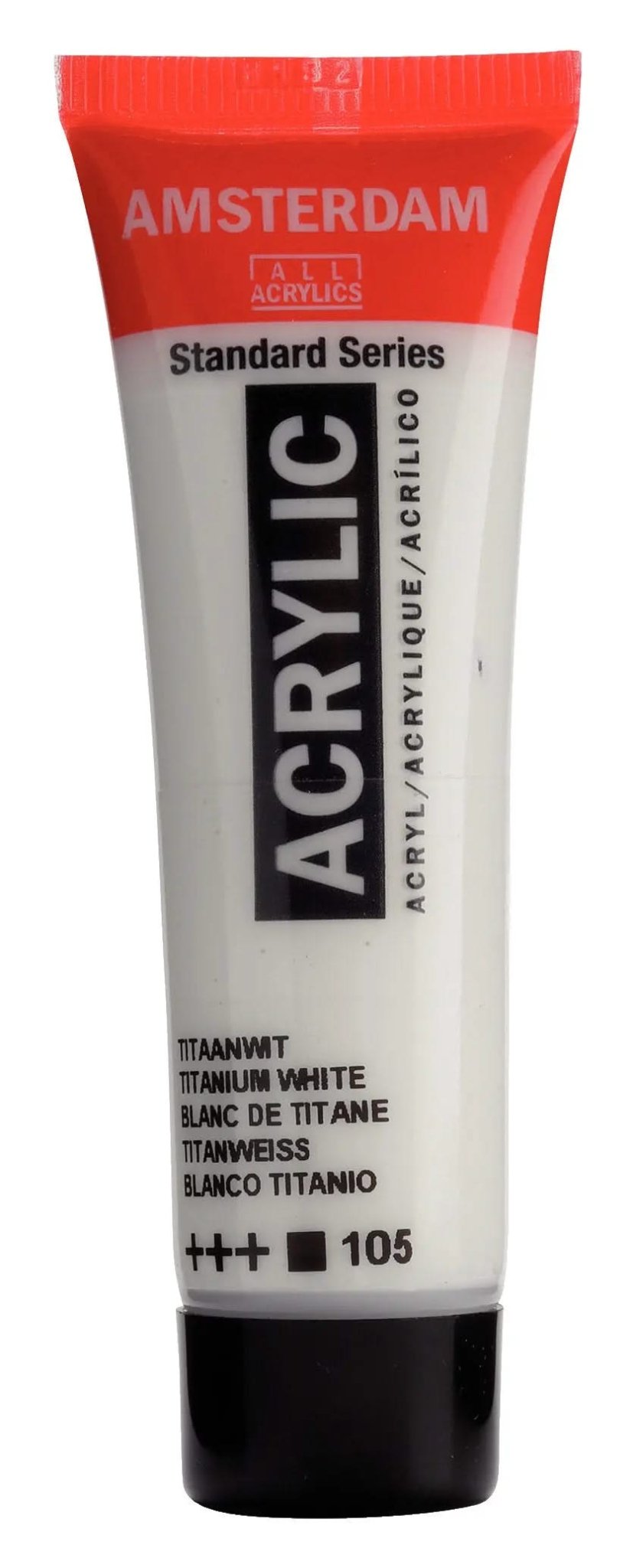 Amsterdam Standard Series Acrylfarbe Tube 20 ml Titanweiß 105 - Kidis Art