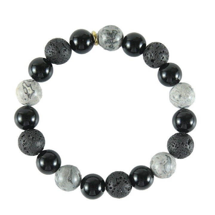 Armband, Naturstein, B/W DIY, 10mm