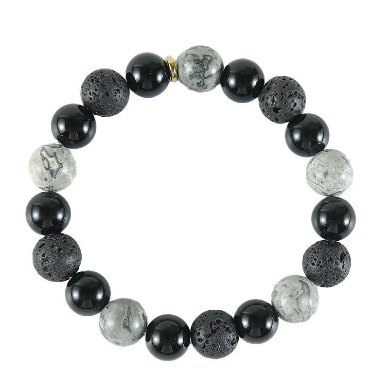 Armband, Naturstein, B/W DIY, 10mm - Kidis Art