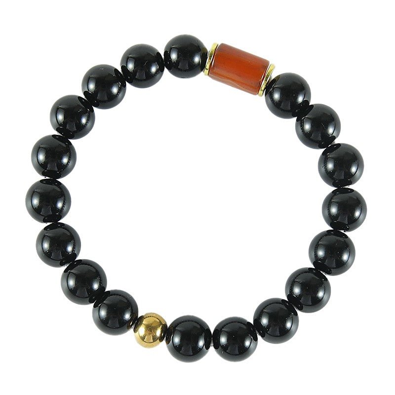Armband, Naturstein, schwarz DIY, 10mm - Kidis Art