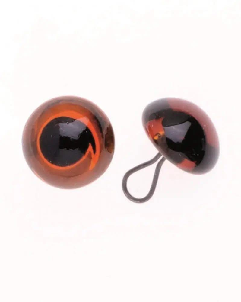 Augen Glas/Oese braun 14mm, 50 Stück - Kidis Art