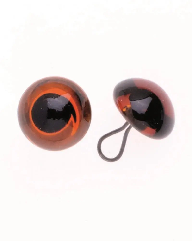 Augen Glas/Oese braun 18mm,50 Stück - Kidis Art
