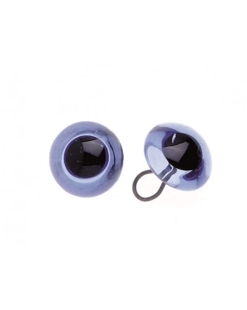 Augen Glas/Oese saphir 10mm, 50 Stück - Kidis Art