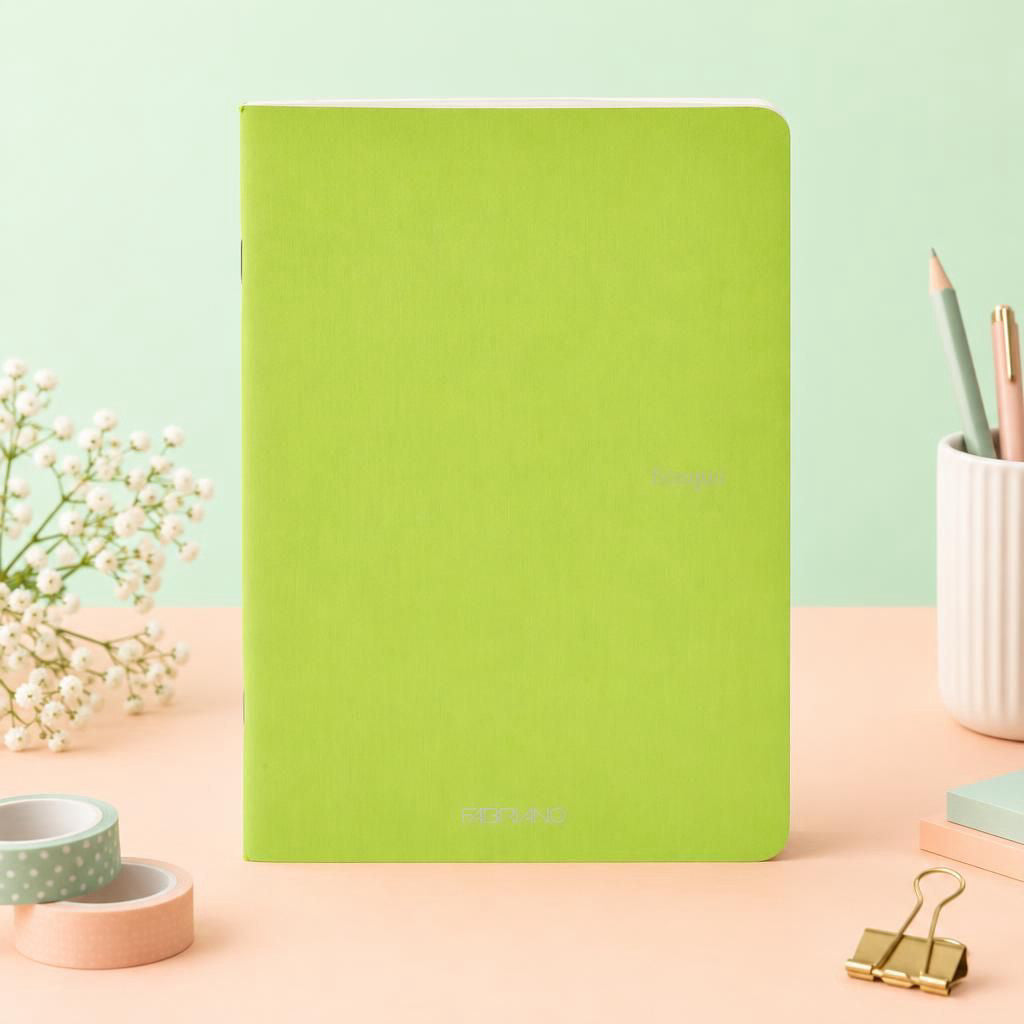Generiert: [b2f7fe97-82b3-43ac-8dd3-0e516afda3ff] Hauptbild – Fabriano Ecoqua Notizheft - lime - A5 - blanko - geheftet