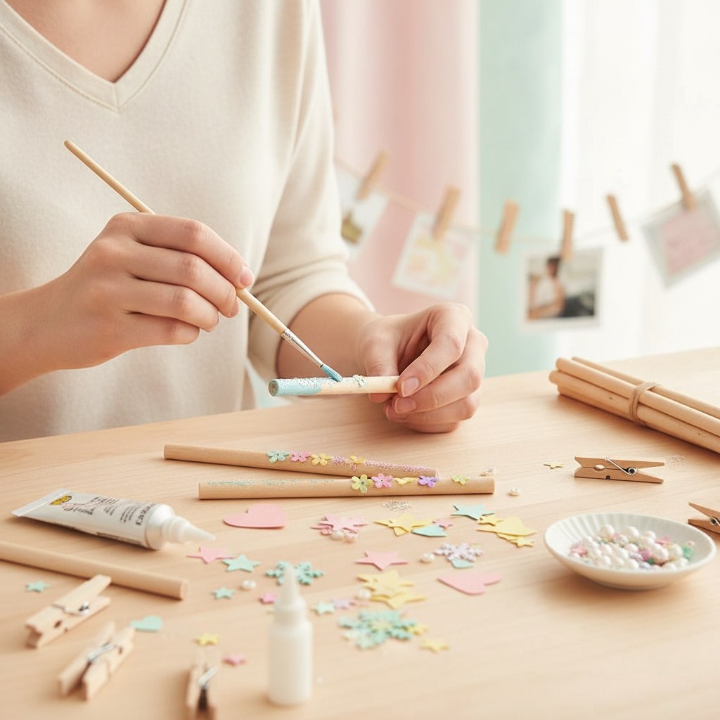 Bambusstäbe 13cm natur, 15 Stück - Kidis Art