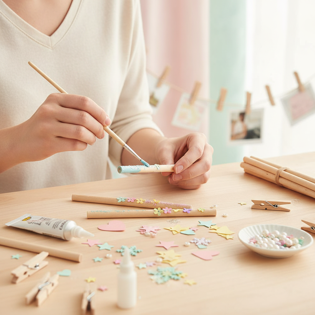Bambusstäbe 13cm natur, 15 Stück - Kidis Art