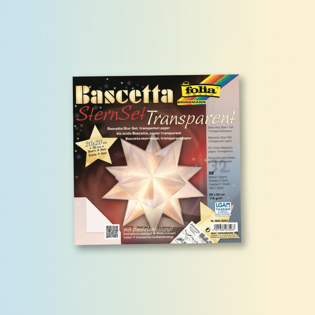 Bascetta Stern, weiss 20x20cm, 32 Blatt - Kidis Art