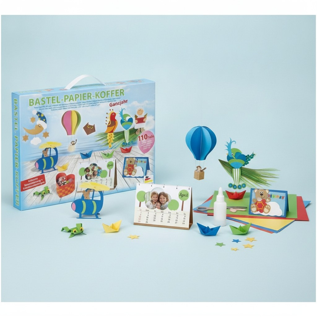 Bastelpapier-Koffer 110-tlg Format ca. 25x35cm sortiert - Kidis Art