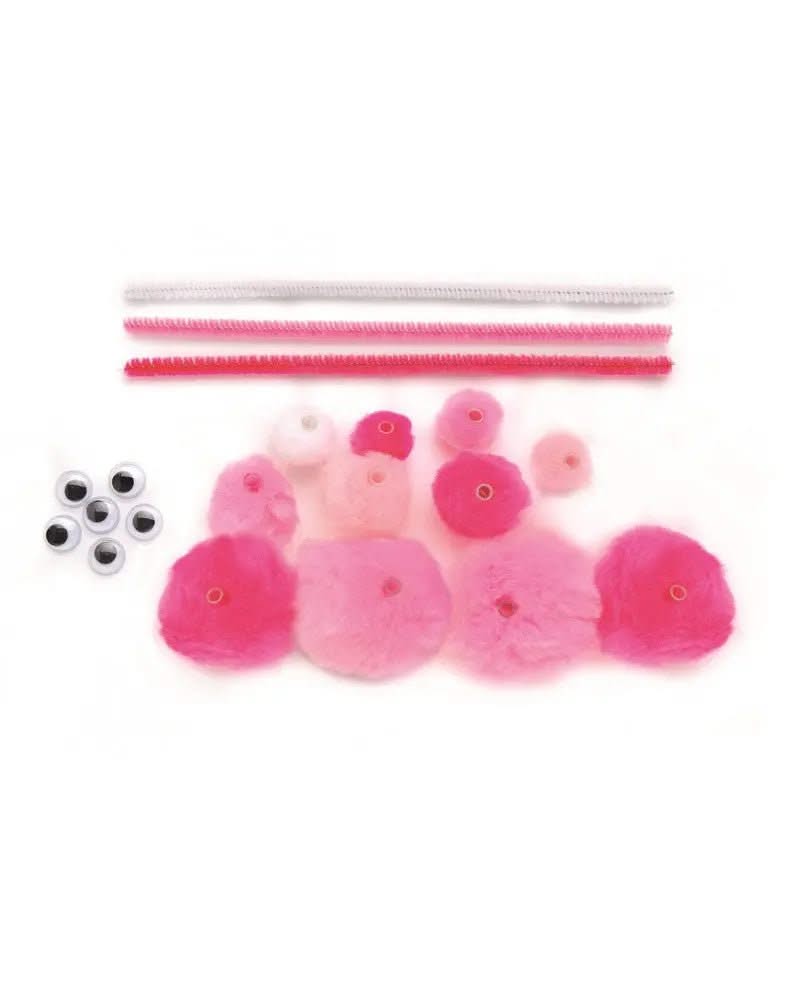 Bastelset Basic 56-teilig, rosa mix 100% Acryl - Kidis Art