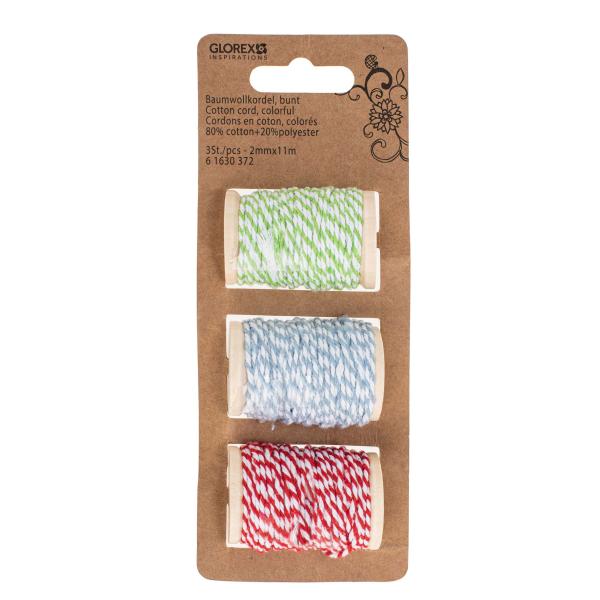 Baumwollkordel Set 3tlg 2mmx11m 80%BW+20%polyster - Kidis Art