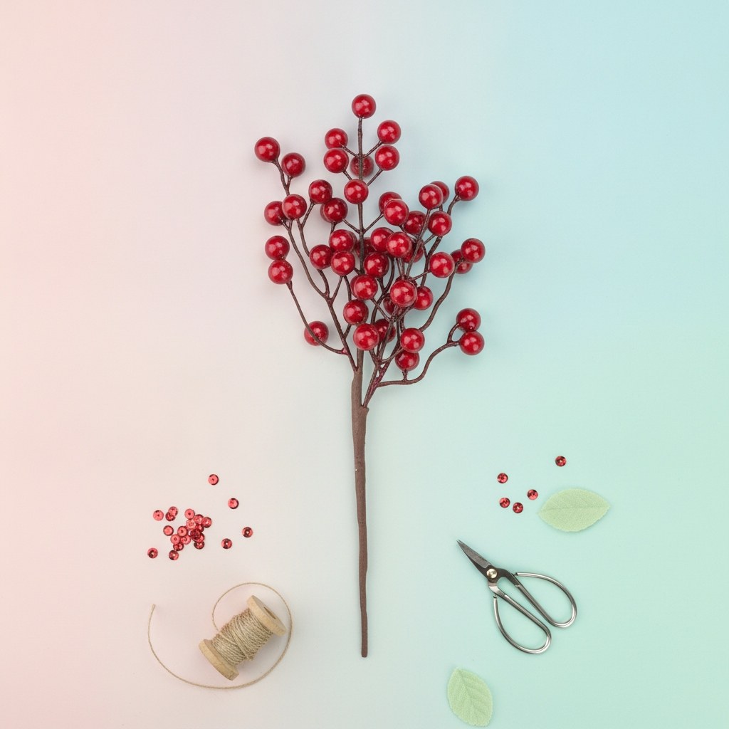 Beerenzweig, rot L:32cm - Kidis Art