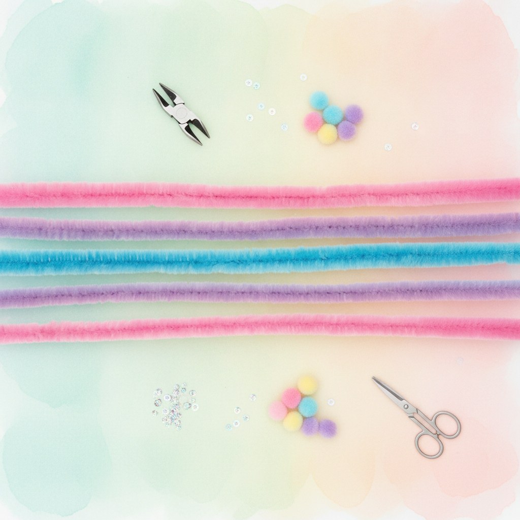 Biegeplüsch 10 Stück, 50cm, 8mm rosa / lila / hellblau - Kidis Art