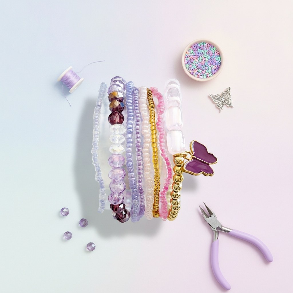 bijou4you Armband-Set, rosa-lila - Kidis Art