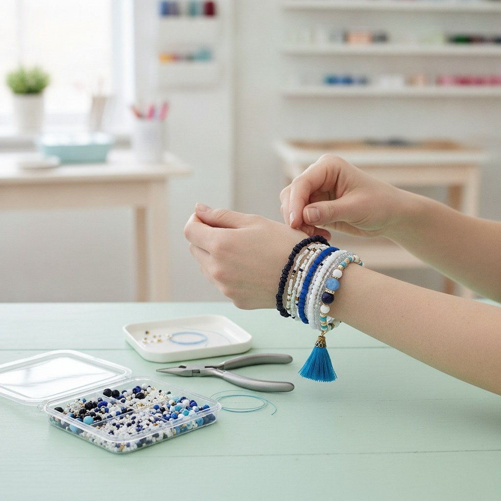 bijou4you Armband-Set, weiss-blau - Kidis Art