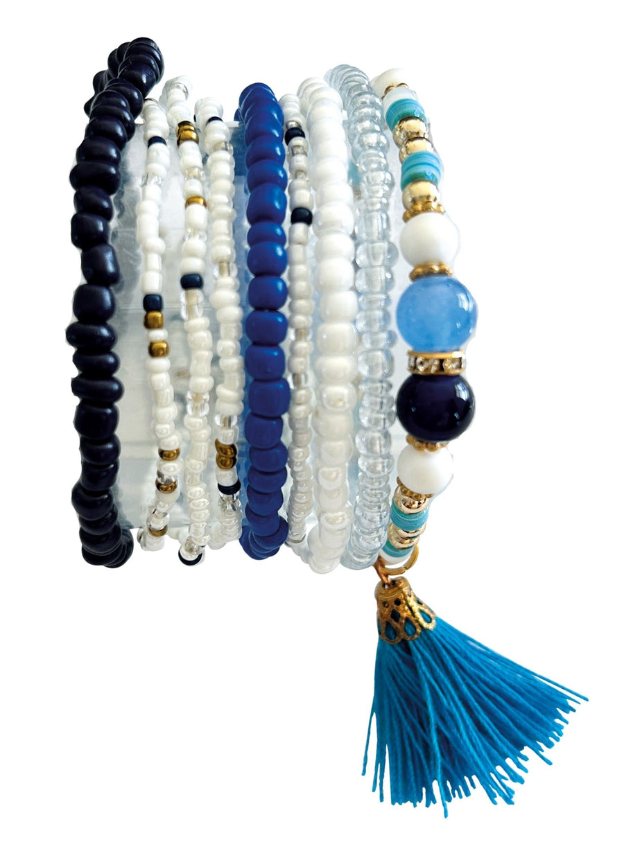 bijou4you Armband - Set, weiss - blau - Kidis Art