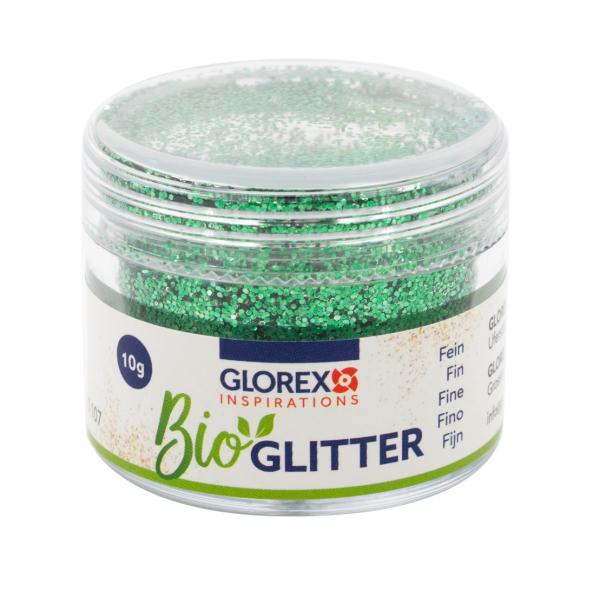 Bio Glitter fein, 10g, grün - Kidis Art