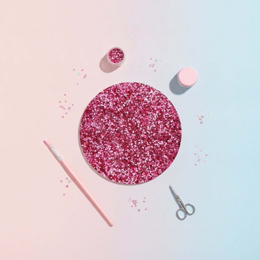 Feiner Bio Glitter fein in Rosa mit kristallinem Schimmer