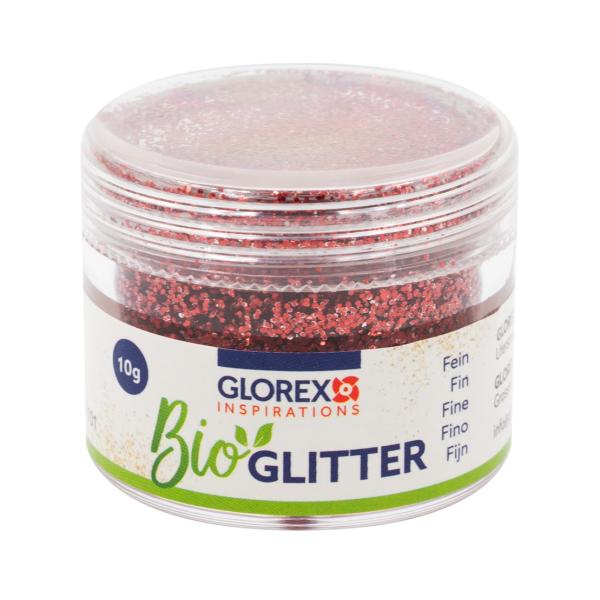 Bio Glitter fein, 10g, rot - Kidis Art