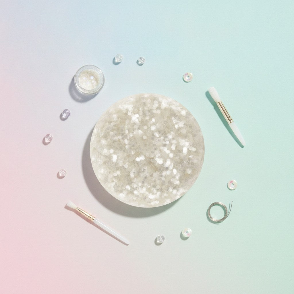 Feiner weißer Bio-Glitter in Hexagonform, mikroplastikfrei