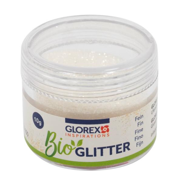 Bio Glitter fein, 10g, weiss - Kidis Art