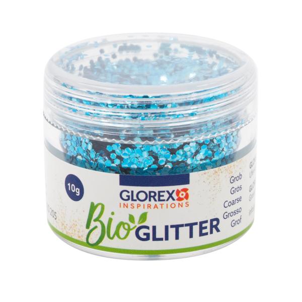 Bio Glitter grob, 10g, h'blau - Kidis Art