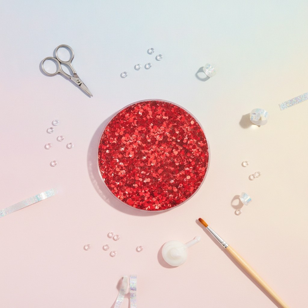 Bio Glitter grob, 10g, rot - Kidis Art