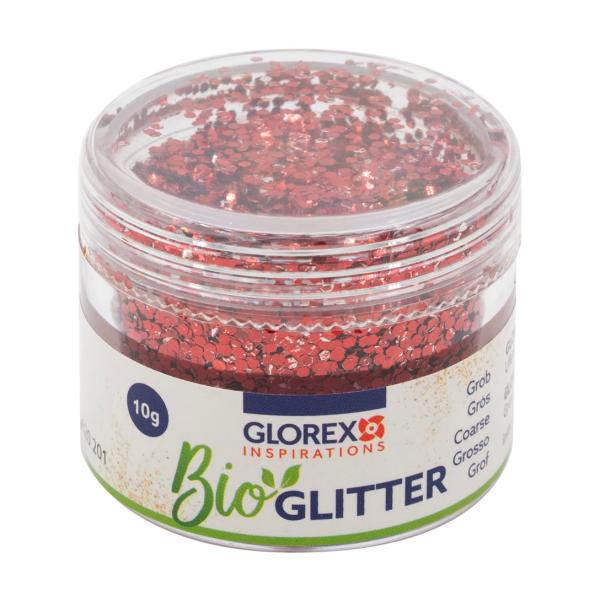 Bio Glitter grob, 10g, rot - Kidis Art