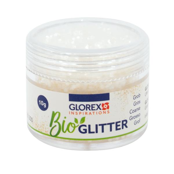 Bio Glitter grob, 10g, weiss - Kidis Art