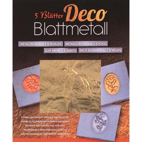 Blattmetall goldfarben 14x14 cm, 5 Blatt, 8 - 12my - Kidis Art