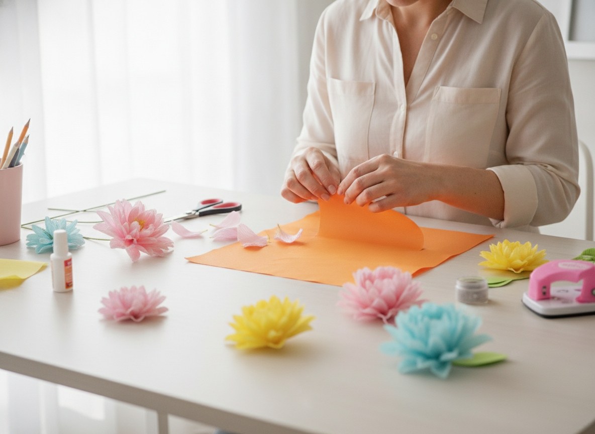 Blumenseide 20g/m² orange - Kidis Art