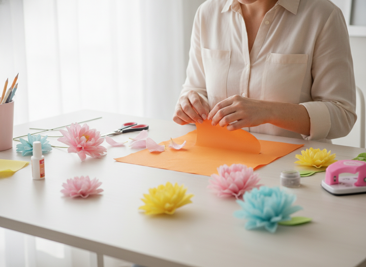 Blumenseide 20g/m² orange - Kidis Art