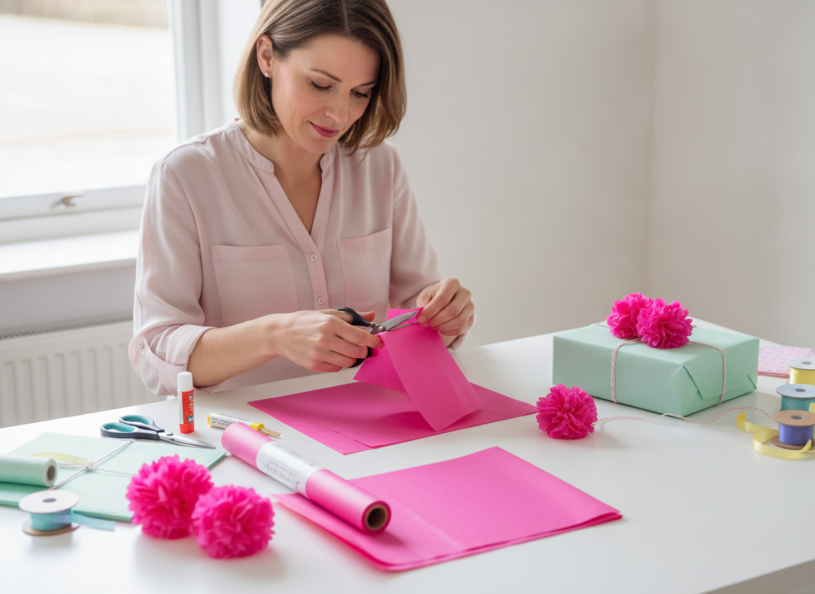 Blumenseide 20g/m² pink - Kidis Art