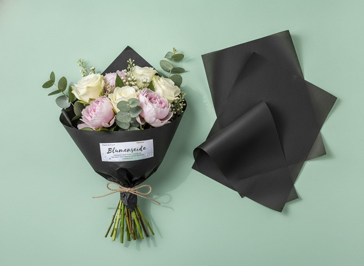 Blumenseide 20g/m² schwarz - Kidis Art