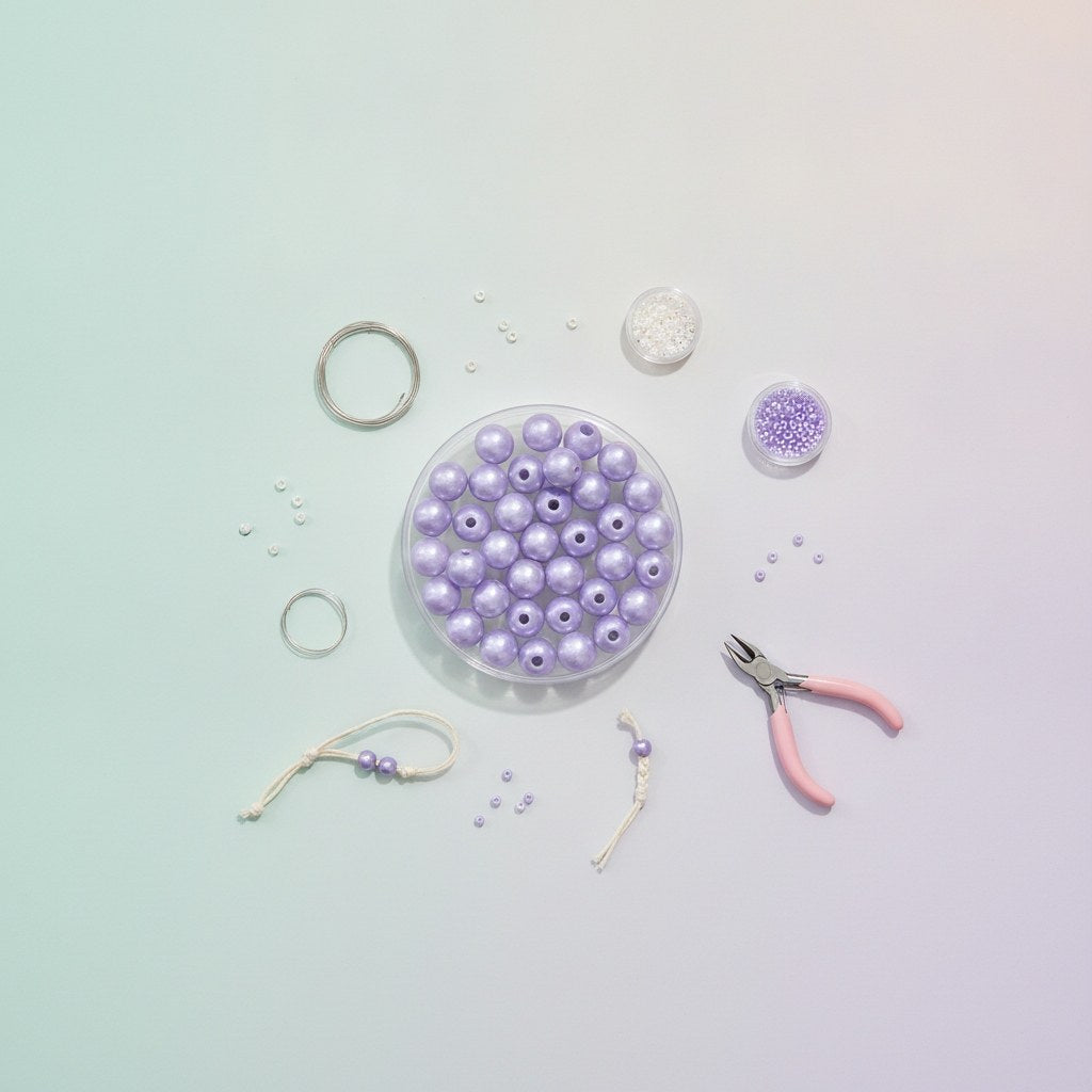Böhmische Glasperle 4mm Wachs violett 75St - Kidis Art